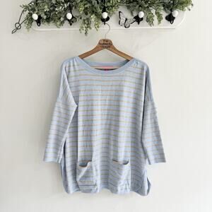 Lilly Pulitzer Cobo Sweater Blue Striped Size Small Oversized Coolmax CP